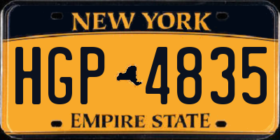 NY license plate HGP4835