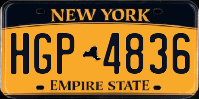 NY license plate HGP4836