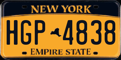 NY license plate HGP4838