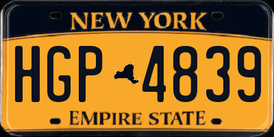 NY license plate HGP4839