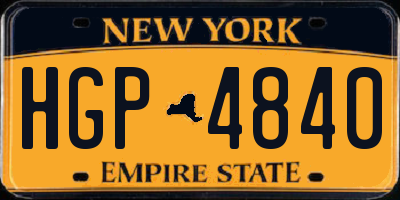 NY license plate HGP4840