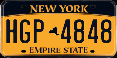 NY license plate HGP4848