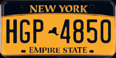 NY license plate HGP4850