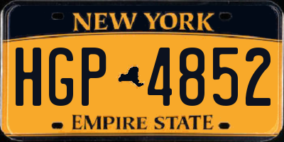 NY license plate HGP4852