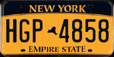 NY license plate HGP4858