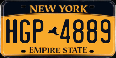 NY license plate HGP4889