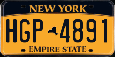 NY license plate HGP4891