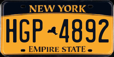 NY license plate HGP4892