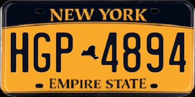 NY license plate HGP4894