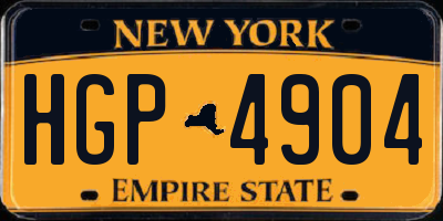 NY license plate HGP4904