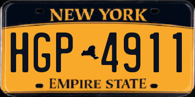 NY license plate HGP4911