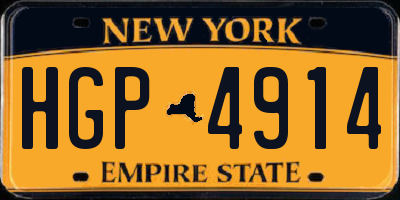 NY license plate HGP4914