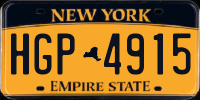 NY license plate HGP4915