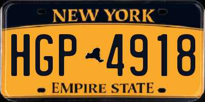 NY license plate HGP4918