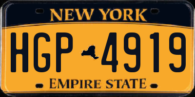 NY license plate HGP4919