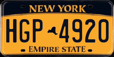NY license plate HGP4920