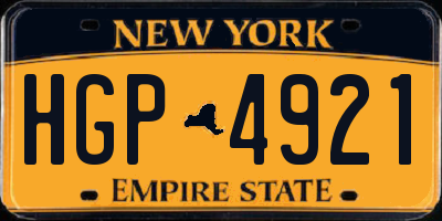 NY license plate HGP4921