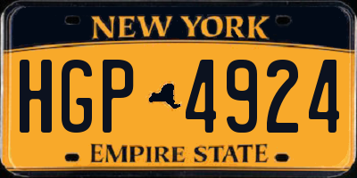 NY license plate HGP4924