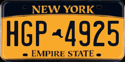 NY license plate HGP4925