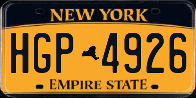 NY license plate HGP4926