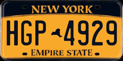 NY license plate HGP4929