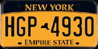 NY license plate HGP4930