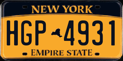 NY license plate HGP4931