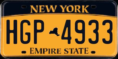 NY license plate HGP4933