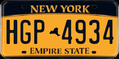 NY license plate HGP4934