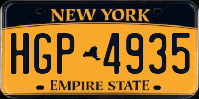 NY license plate HGP4935