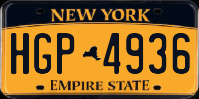 NY license plate HGP4936