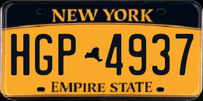 NY license plate HGP4937