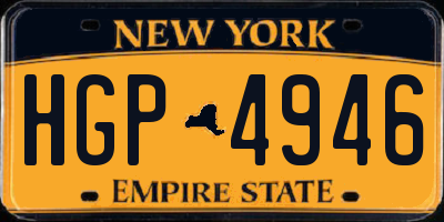 NY license plate HGP4946