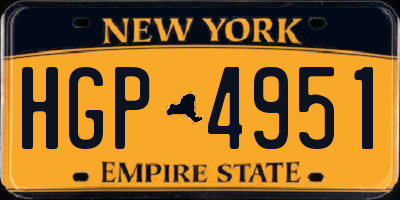NY license plate HGP4951