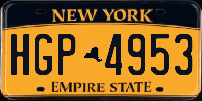 NY license plate HGP4953