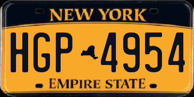 NY license plate HGP4954