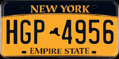 NY license plate HGP4956