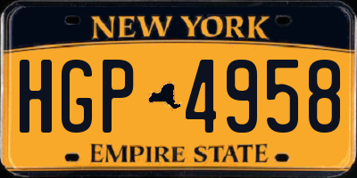 NY license plate HGP4958