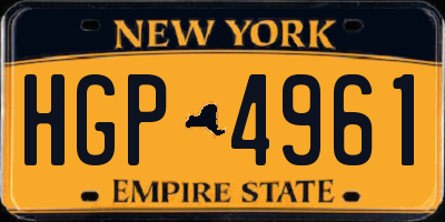 NY license plate HGP4961