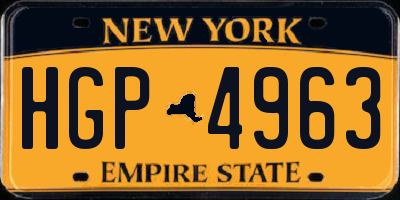 NY license plate HGP4963