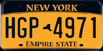 NY license plate HGP4971