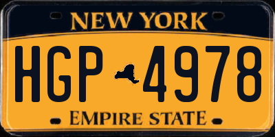 NY license plate HGP4978