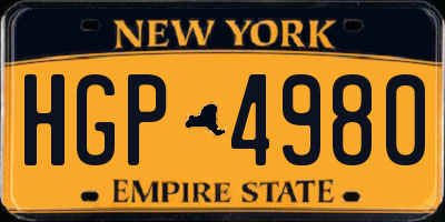 NY license plate HGP4980