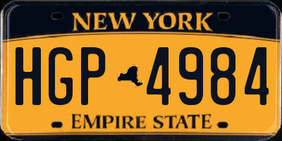 NY license plate HGP4984