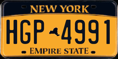 NY license plate HGP4991