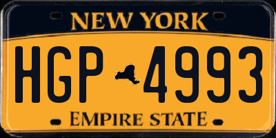 NY license plate HGP4993