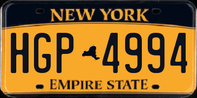 NY license plate HGP4994