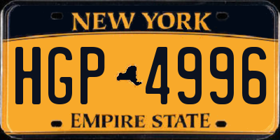 NY license plate HGP4996