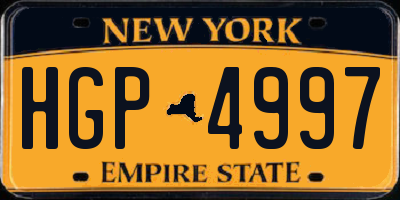 NY license plate HGP4997