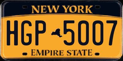 NY license plate HGP5007